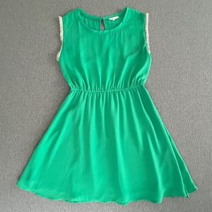 Under Skies Seafoam Green Fit and Flare Beaded Tank Above Knee Dress Size Small